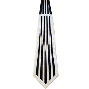 Black and White Stripe Fratello Hand Made Tie and Pocket Square.
